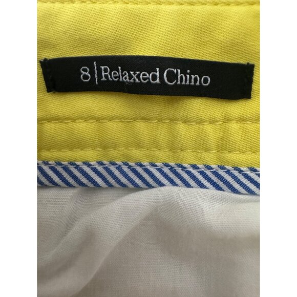 2/$30 Talbots 8 Yellow Chartreuse Relaxed Chino Pants - Picture 3 of 16